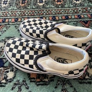 Size 11 kids checkerboard Vans slip-on sneakers